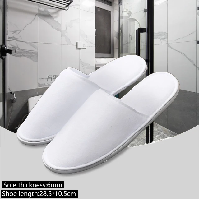 Hotel Slippers Luxury Hotel Environmental Protection Bulk Guests Disposable Tasteless Wool High-quality Non-slip Unisex White