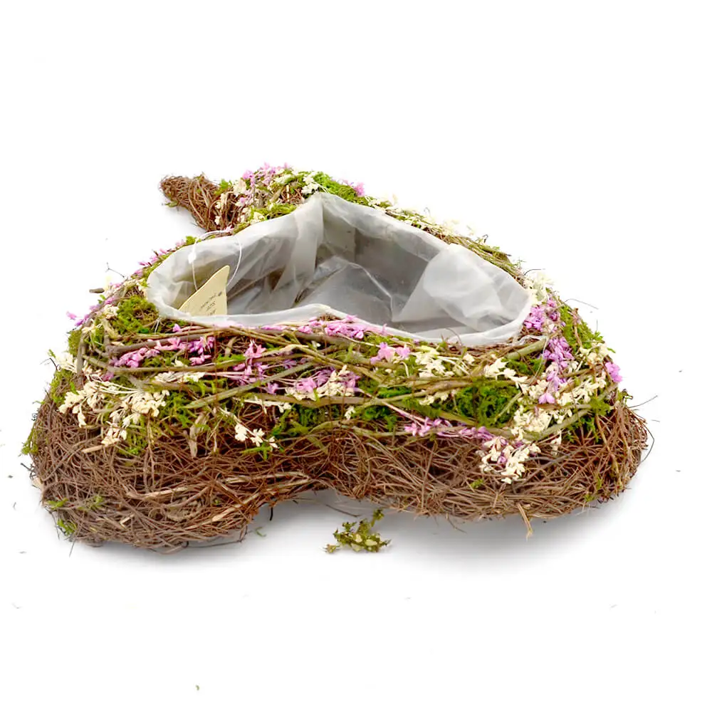 Natural handmade latest model heart rattan planter outdoor pots and planters cache pot