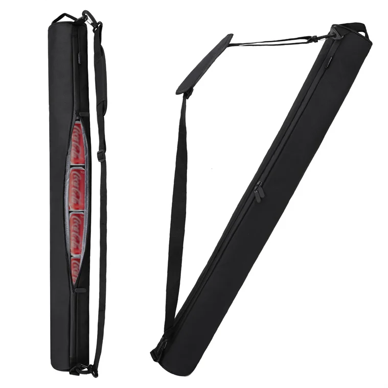 Custom Lightweight Foldable Camping Hiking Picnic Travel Insulated Neoprene Golf Sleeves Beer Can Cooler Bag With Shoulder