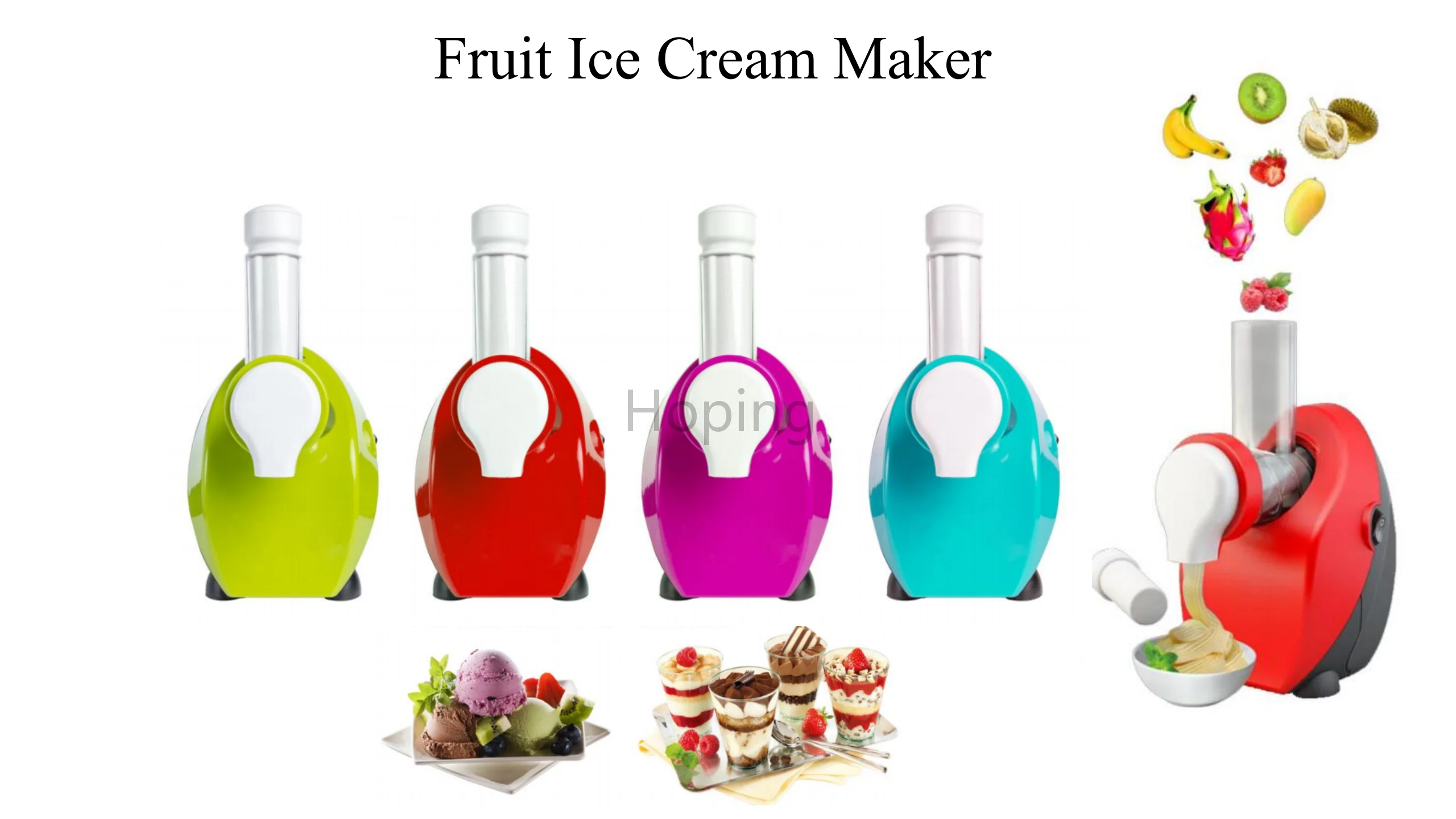 Household Family Use Milk Fruit Yogurt Maker Frozen DIY Ice Cream Maker 150W Fruit Smoothie Machine