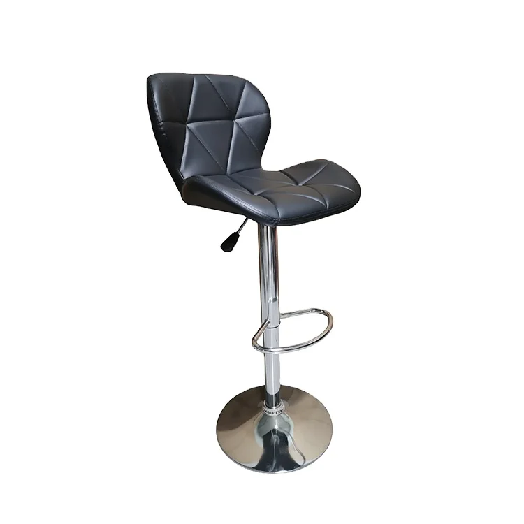 Modern PU Leather Swivel Adjustable Cafe Furniture Swivel Standing Stool Bar High Chair Metal Bar Stool