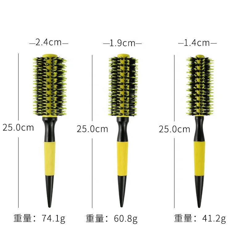 Hot Selling Salon Hair Brush Bristle Boar Aluminum Tube Roller Comb Hot Air Rotating Styling Massage Made Wood Nylon Silicone