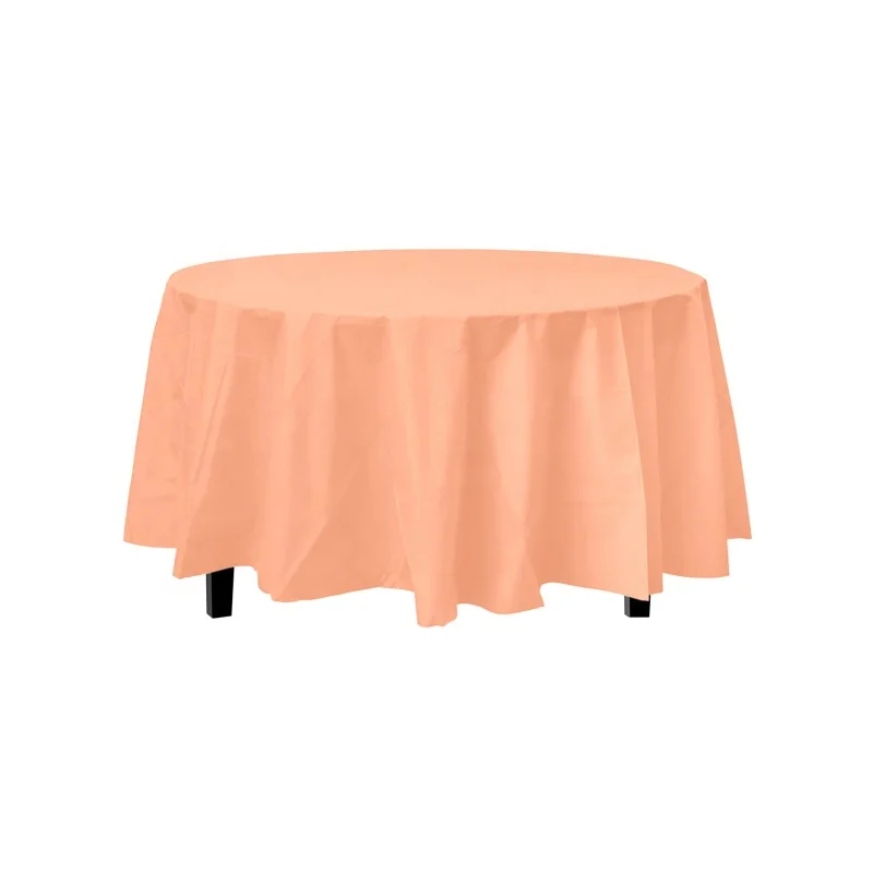 Wholesale Party Solid Tablecloth Round Plastic Table Cover
