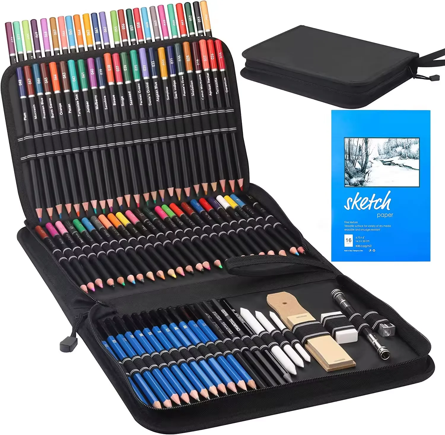 71Piece Art Supplies Color Drawing Pencils Sketch Set Charcoal Pencils Artist Drawing Pencils Set