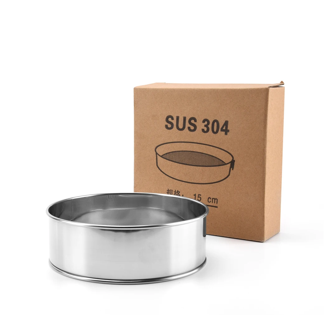 15cm Round Premium 304 Stainless Steel  With 60 Meshes Baking Flour Sieve Fine Mesh Strainer