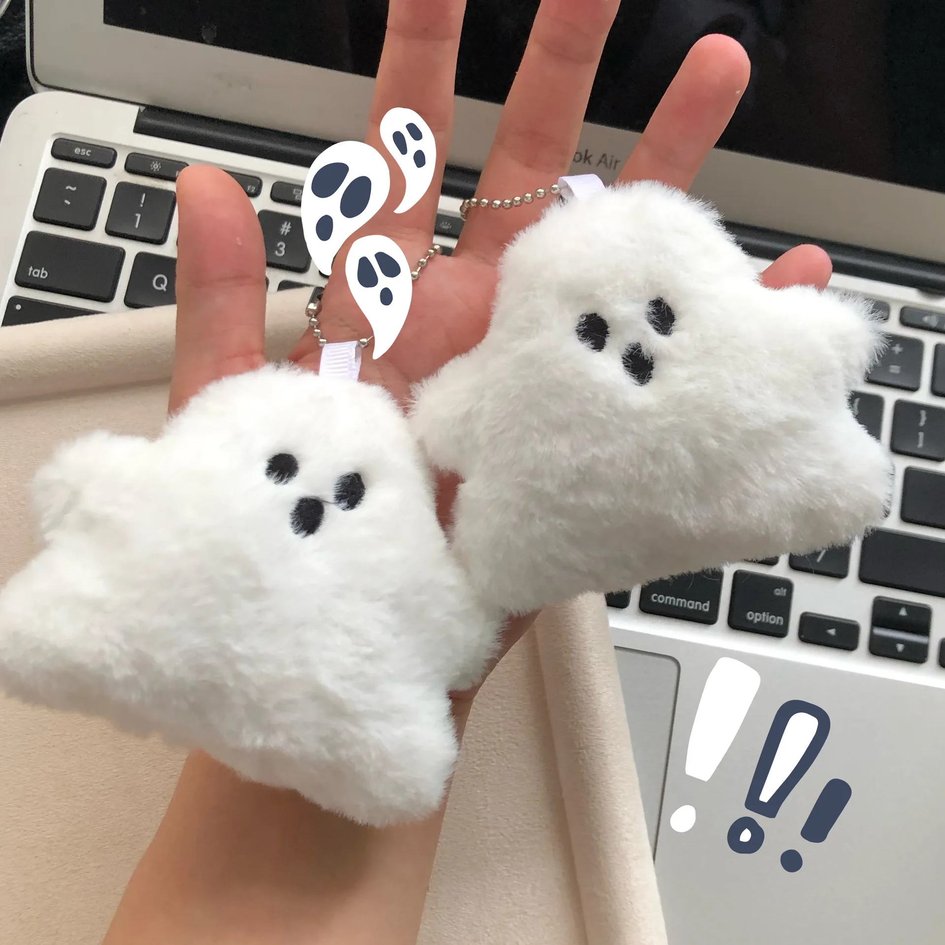Lilangda Creative Pendant Plush Ghost Bag Fun Couple Girlfriend Gift Accessories Halloween Cute Ghost Keychain