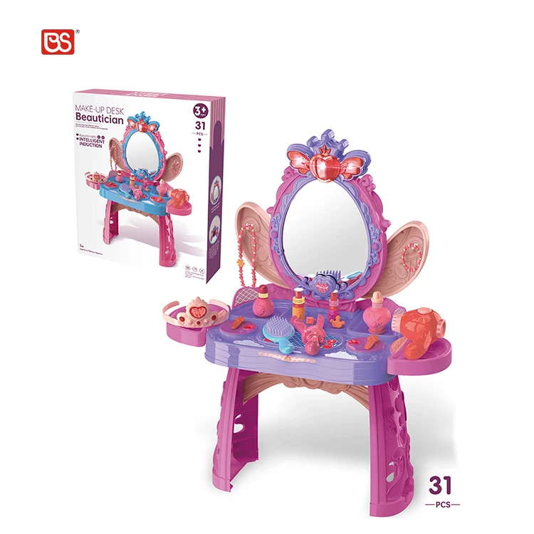 Kids Self-Assemble Intelligent Induction Toy 31pcs Make-up Desk Beautician Play Set Toys