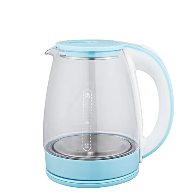 
Promotion High Quality Kitchen Appliance 1.7L stainless steel cordless speedboil glass electric kettle with LED light 