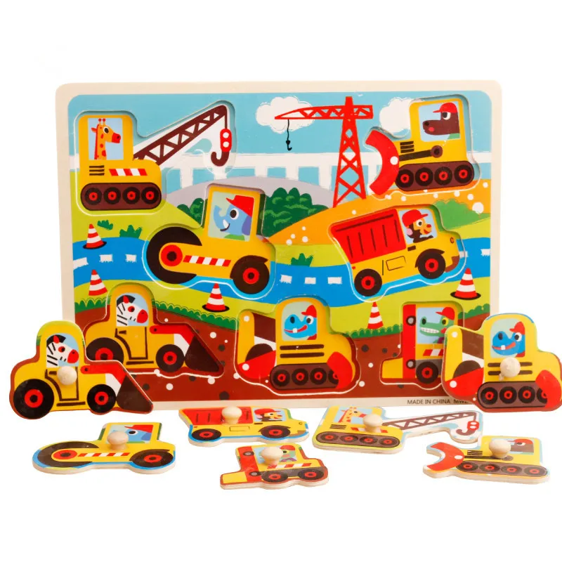 MU Trending MathToys Kids Children Toddler Educational Hand Grab Board Alphabet English Learning Games 3d Wooden Puzzle