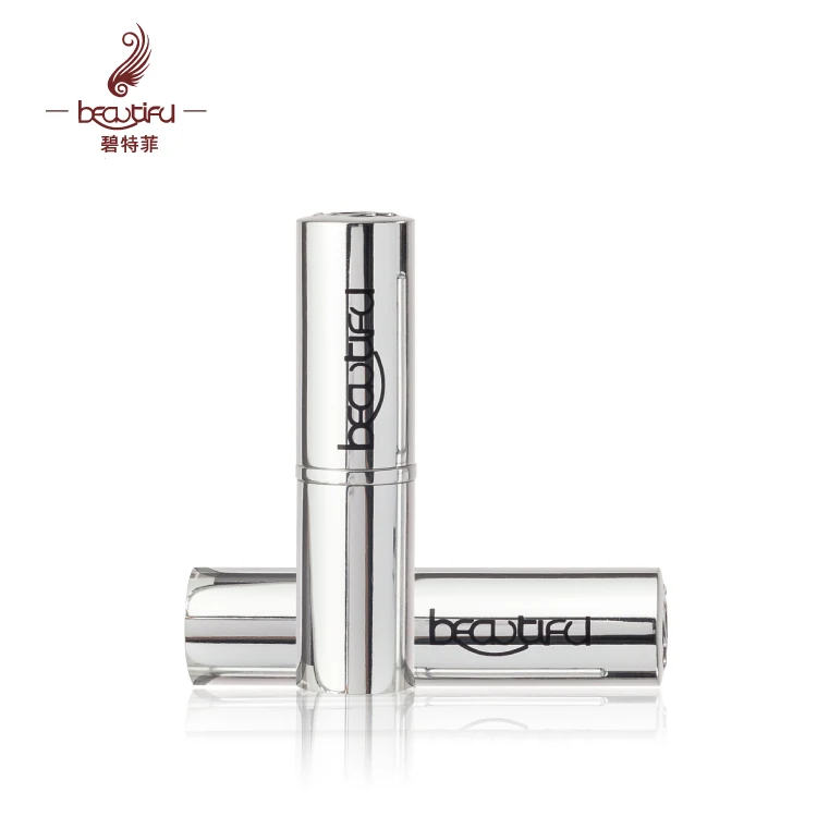 new trend 3.8g metal/aluminum shiny silver container luxury empty lipstick tube with embossed logo
