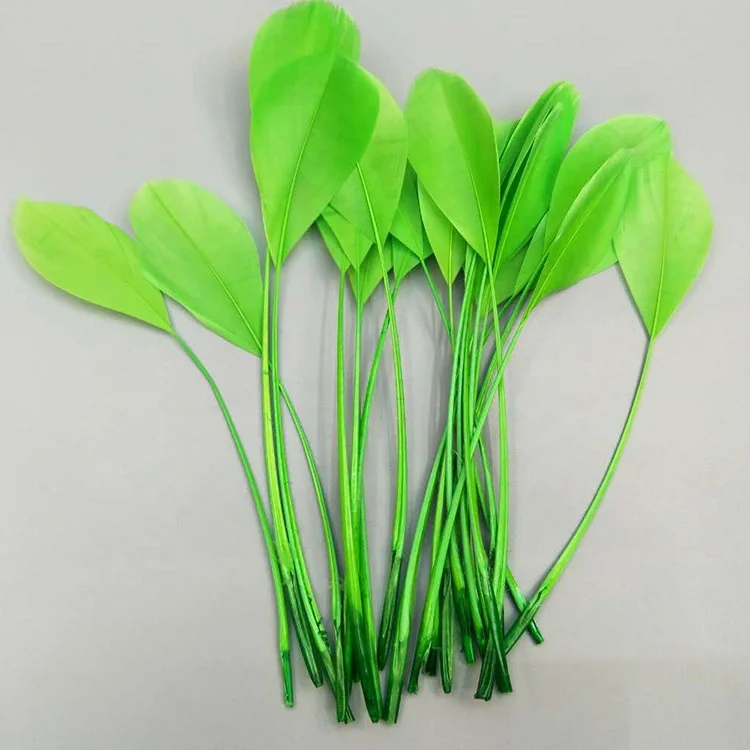 100pcs/pack High Quality  Handmade Trimmed Goose Biot  Feather Stripped White Geese Plumes Feather for Clothes Diy Decoration