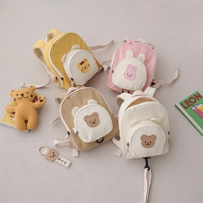 High Quality Kindergarten Cartoon Animal School Bag Boys and Girls Anti-lost Backpack Going Out Travel Snack Storage Backpack