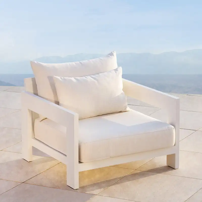 Terrace Furniture leisure furniture single sofa garden waterproof aluminum sofa set with cushion