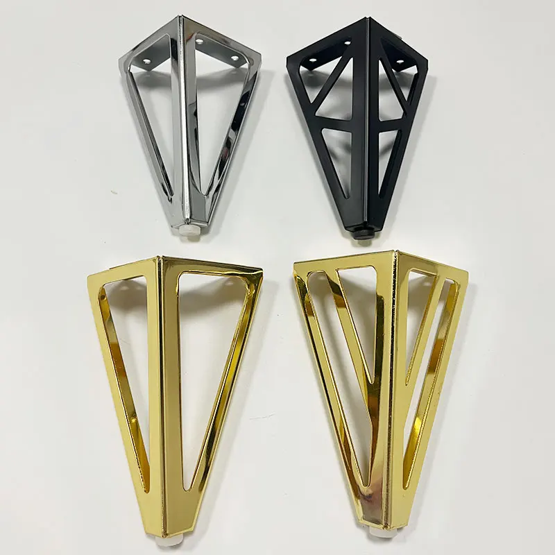 High Quality 15 cm Gold Metal Sofa Legs Hollow Pattern Version Home Furniture Accessory for Kitchen Dining and Bedroom