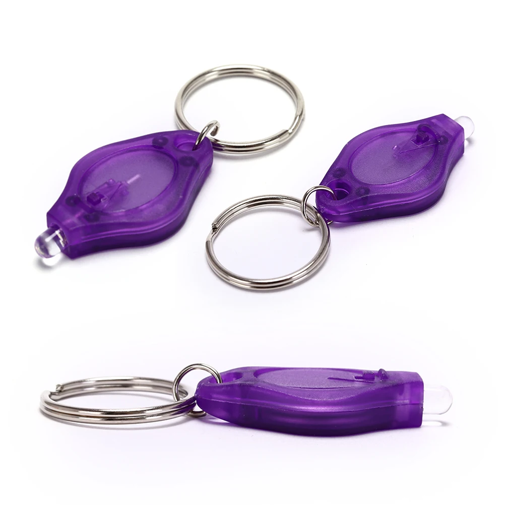 395nm UV LED Mini Keychain light Id Currency Passports Cat Dog pet urine Money Detector Ultraviolet torch lamp