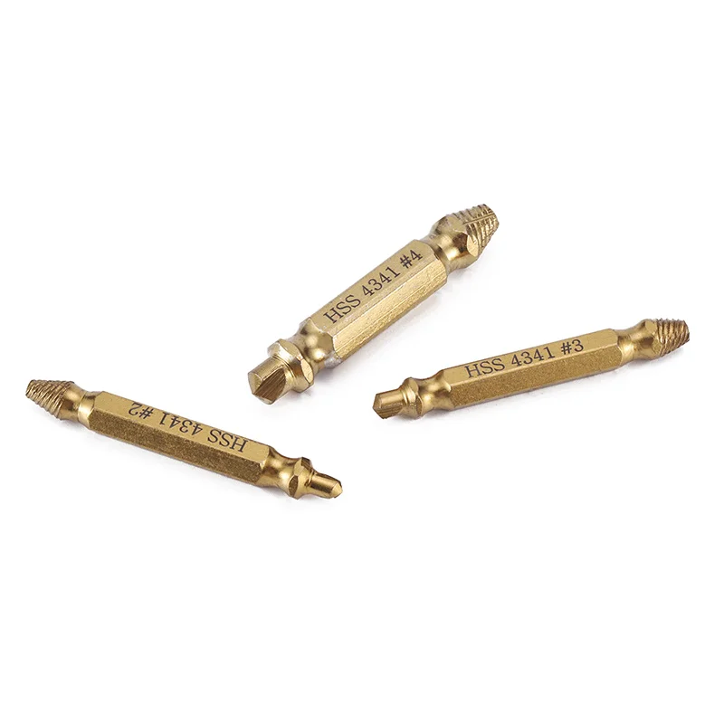 6 pieces HSS Double Side Damaged Titanium Plating Stud Broken Head Screw Extractor Remover Kit Set for wholesale