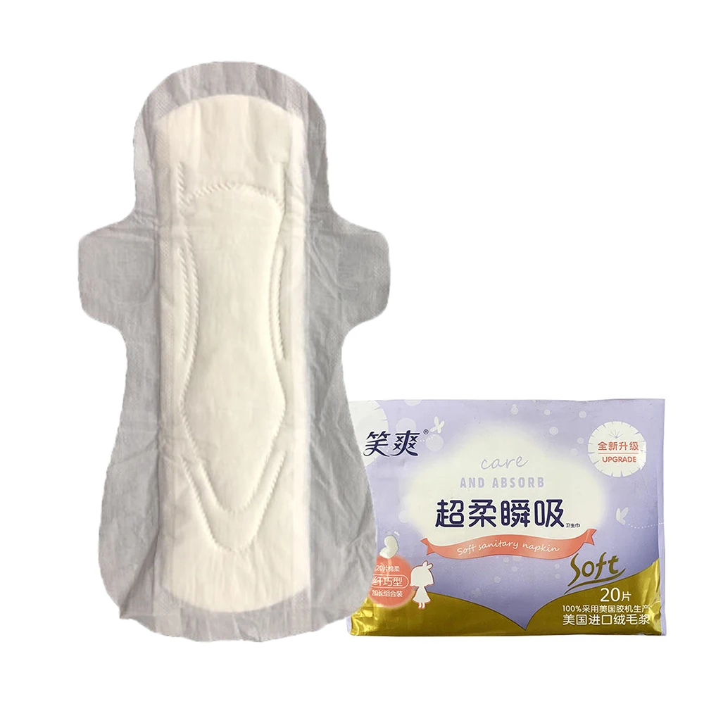 100 Organic Cotton Menstrual Feminine Hygiene Period Lady Napkin Sanitary Pad for Women Japan Soft White OEM