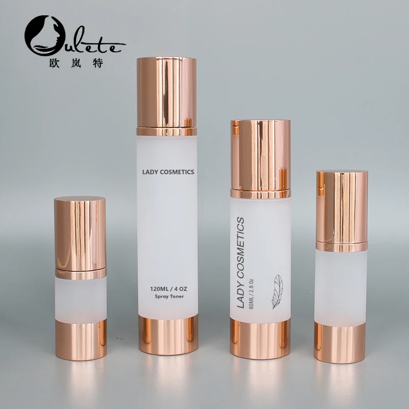 rose gold serum airless bottle 15ml 30ml 50ml lotion bottle 100ml 120ml cosmetic jar with rose gold lid