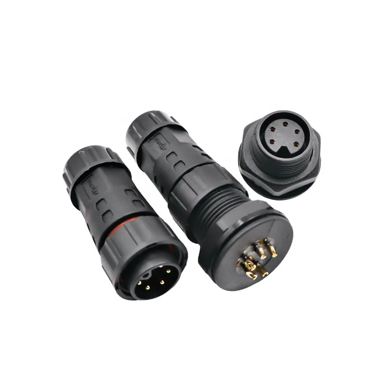 Junction box M20 5 pin bulkhead male female waterproof wire connector panel mount