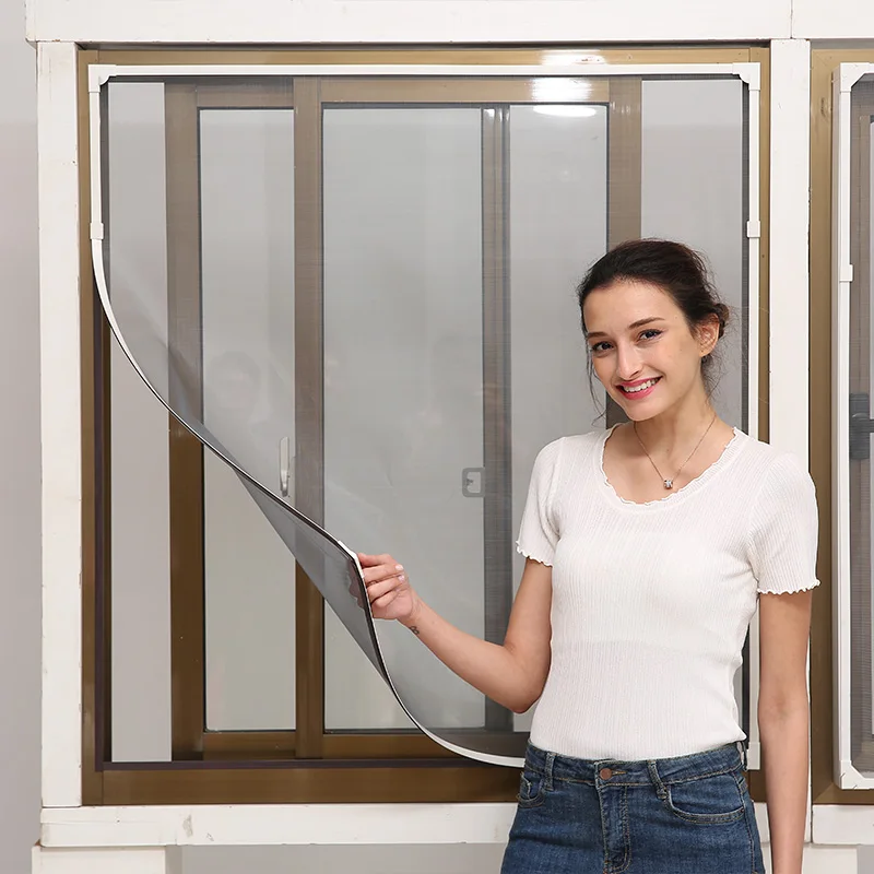 Patent owned self assemble diy  magnetic window insect  net screen with 3M tape and Tesa Tape