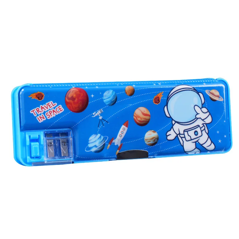 Multifunction Pencil Cases With Sharpener Box For Boys Plastic Stationery Organizer Box School Gift For Kids