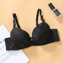 Wholesale Daily Comfort Wireless Support Bra Beautiful Lace Embroidery High Quality Cotton Bra For Women
