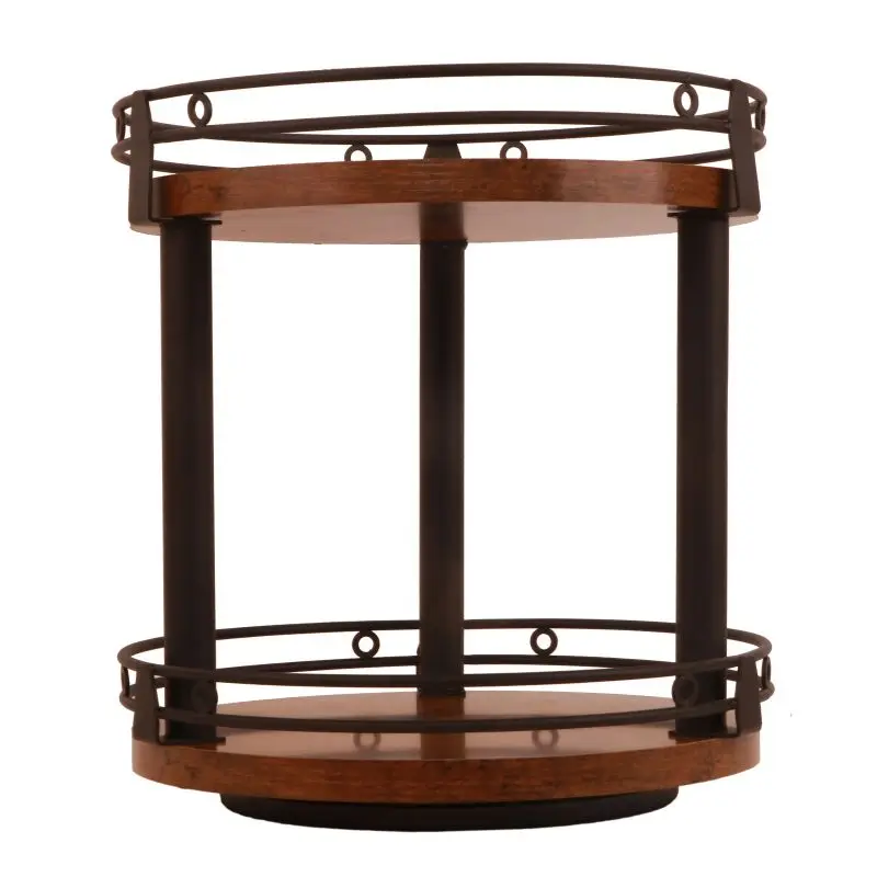 Wholesale rotating kitchen bread display rack countertop corner storage solution for multi layered snack dessert shelving