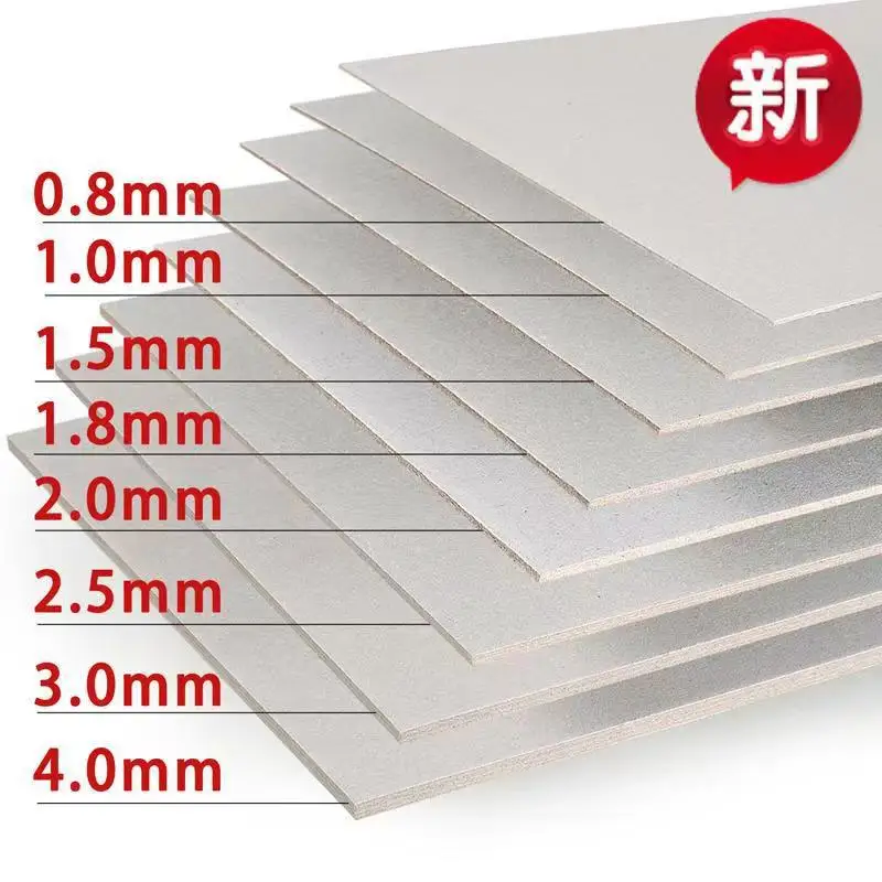 Wholesale Grey Paper Board 0.5MM 1MM 2MM 3MM 4MM  Thick Grey Chipboard
