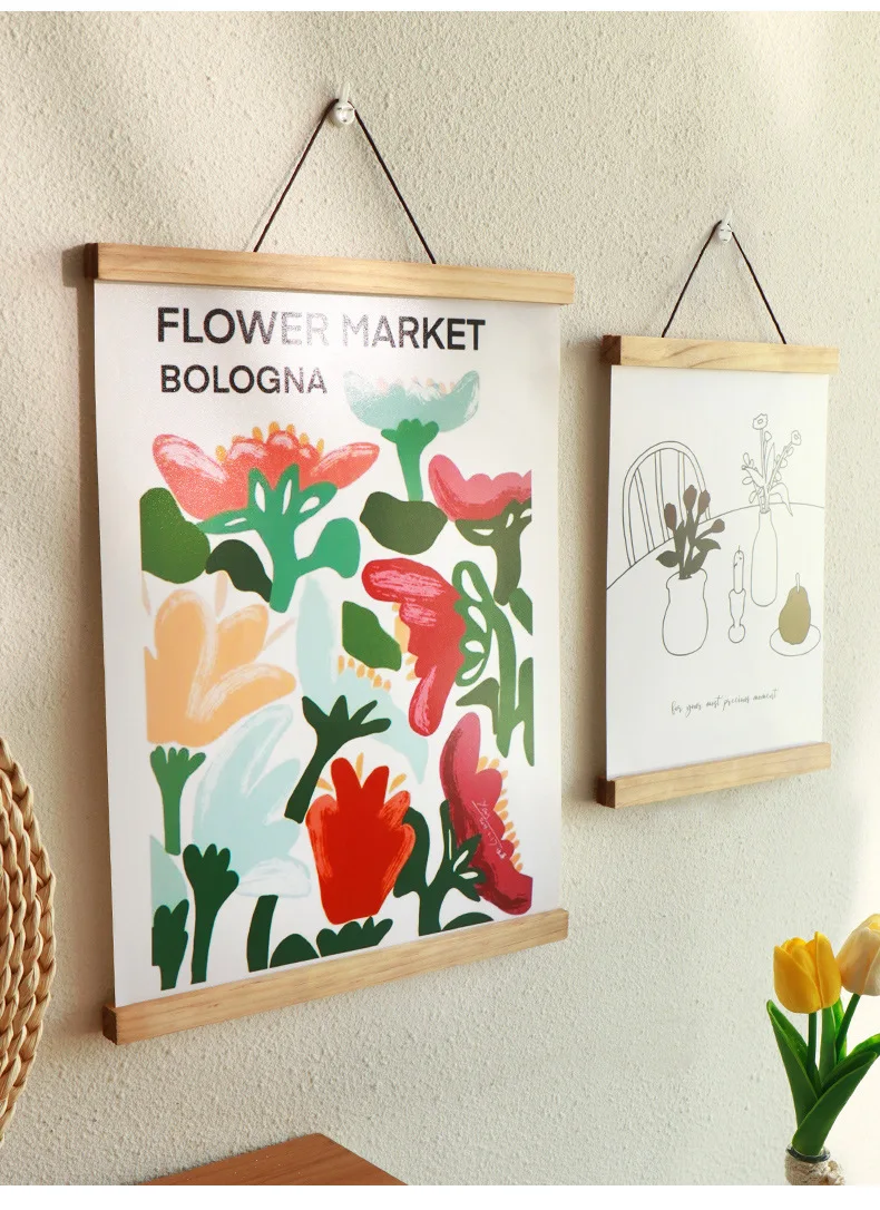 Wholesales Factory Price MDF Wooden Solid Wood A3 A4 Magnetic Poster Hanger Canvas Artwork Print Picture Frame Timber Wall Decor