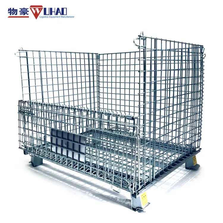 Wire Mesh Cage Type and Heavy Duty Scale storage boxes & bins,Stackable Steel Industrial Storage Pallet Cage