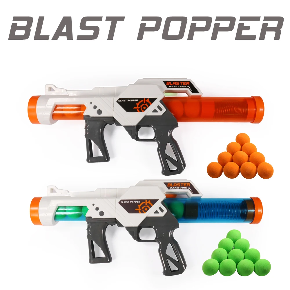 
Exercise N Play 2PCS Power Popper Gun Dual Battle Pack Foam Ball Air Powered Shooter Toy Guns for Kids 