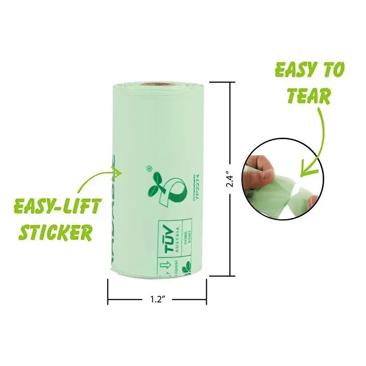 Wholesale Compostable Pla Corn Starch Supermarket Plastic Tshirt Food Packaging Vest Grocery Bag On Roll