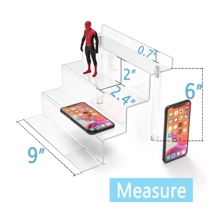 Acrylic Riser Display Shelf, 4 Tier For Display, Desktop Acrylic Display Stand For Decoration And Organizer Acrylic Makeup