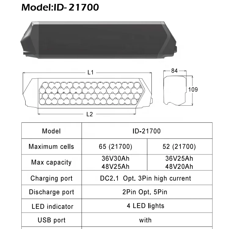 Reention Dorado 21700 48V 25Ah High Capacity Ebike Battery