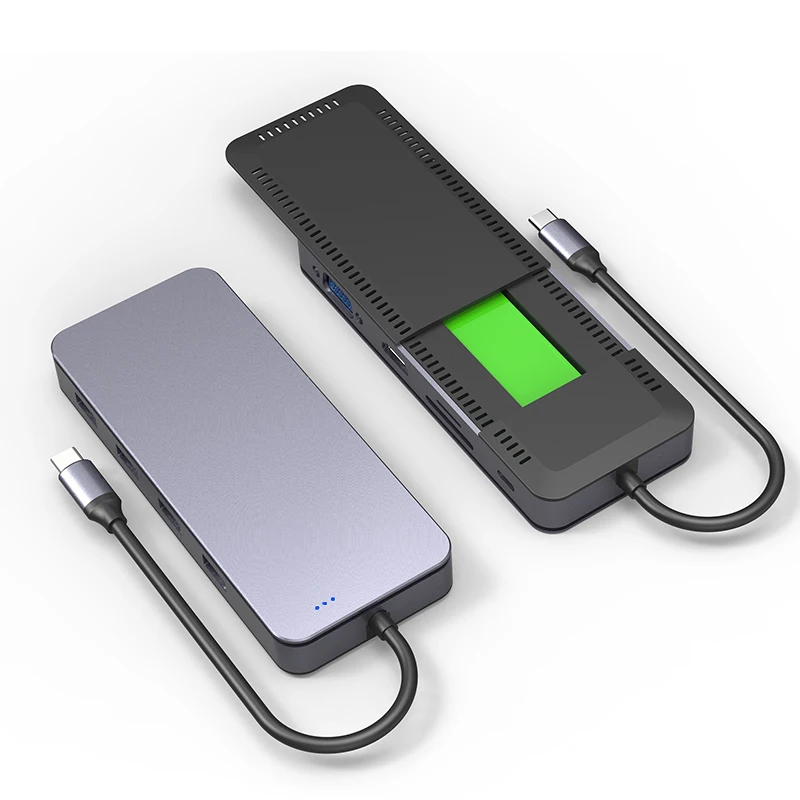 USBC PD charging MD VGA RJ45 gigabit ethernet C SD TF card reader 11 in 1 usb c hub