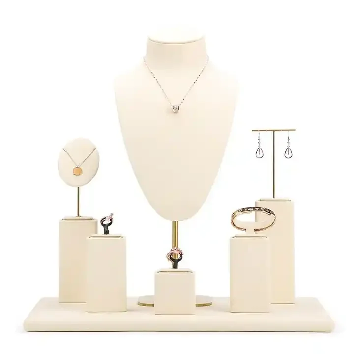 Manufacturers Direct Storage Jewelry Display Stand Beige Jewelry Display Rack Jewelry Display for Store Window