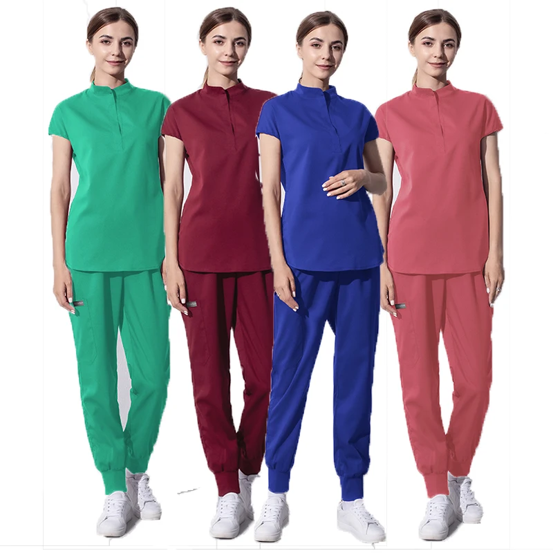 Anti Wrinkle Breathable Hospital Scrubs Uniform Suits Easy-wash Medical Scrub Vendors Surgical Uniform Scrub Suits for Women
