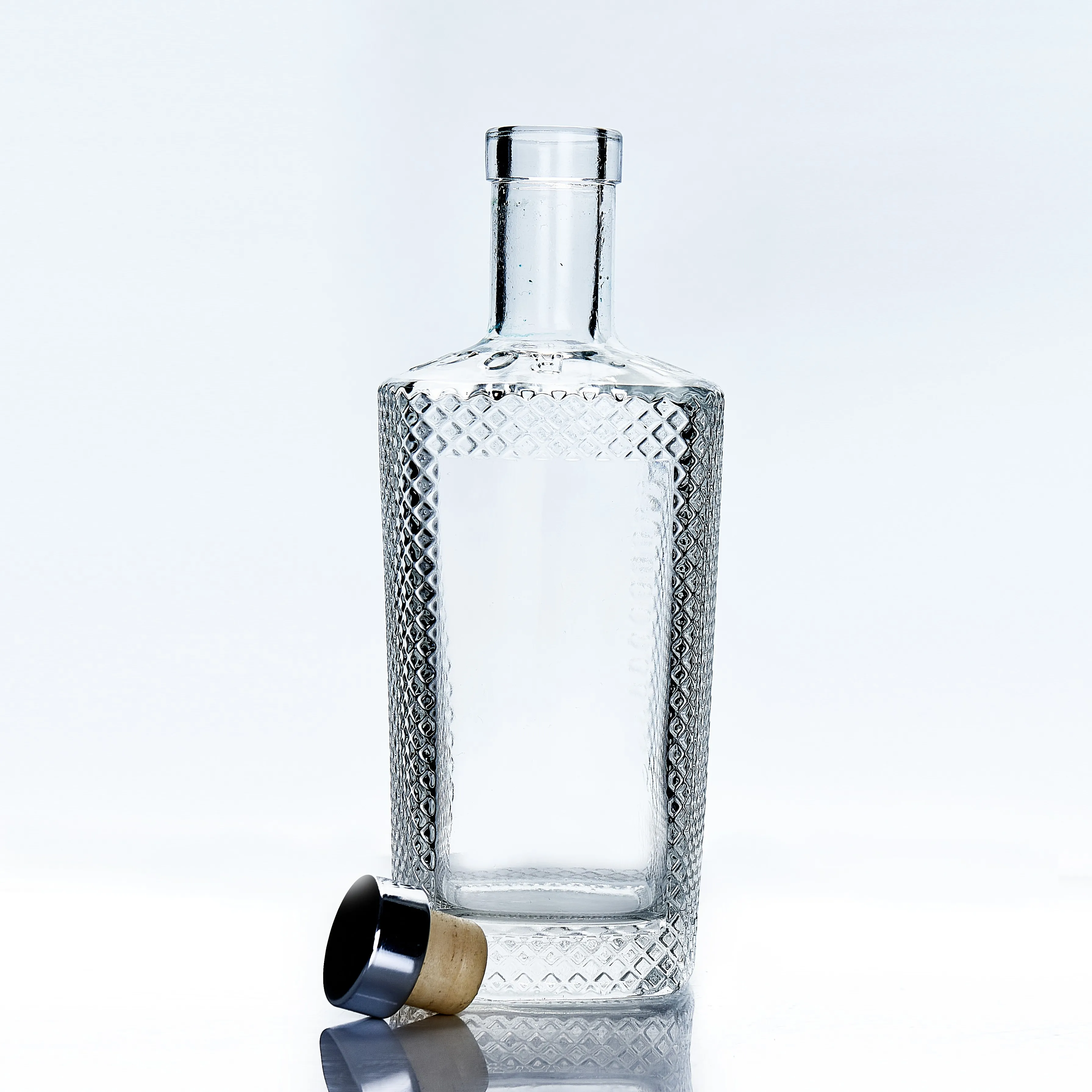 Wholesale Glass Bottle for Vodka Whisky Rum Wine custom good quality glass bottle for liquor