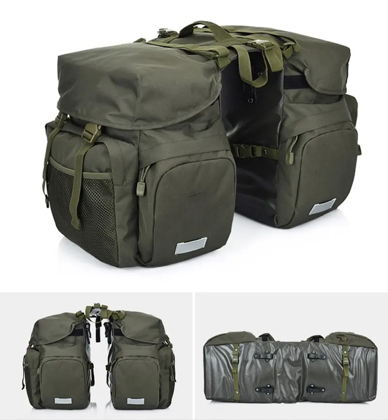 Free Sample Bicycle Carrier Bag 2-in-1 Multifunction Waterproof Pannier Bike Luggage with Double Side Trunk Storage for Cycling