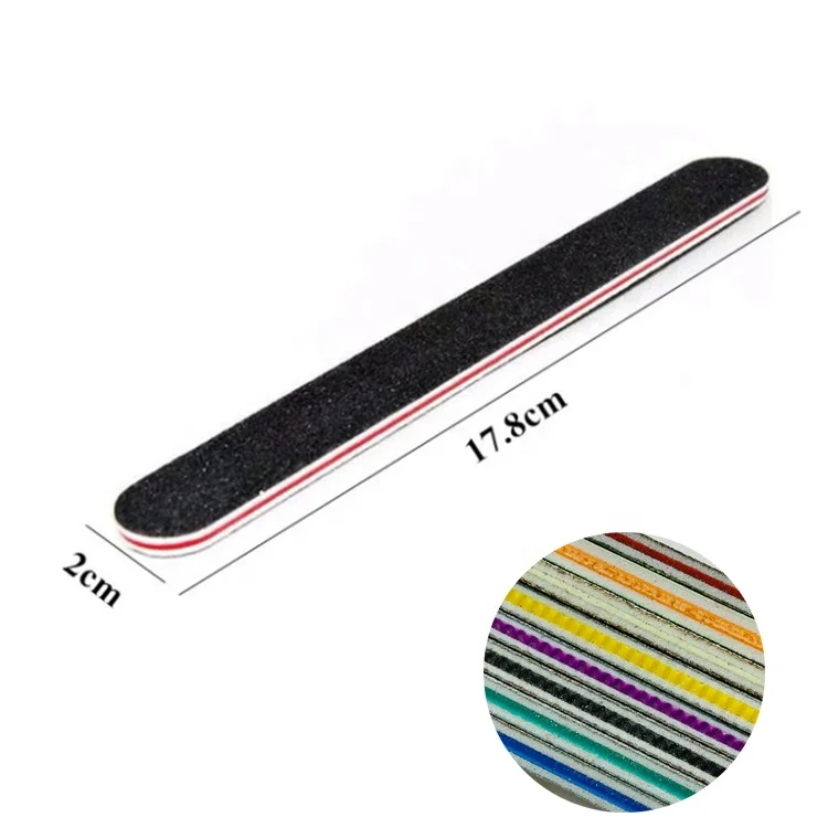 Nails tools straight shape black custom logo 80/80 grit nail files professional