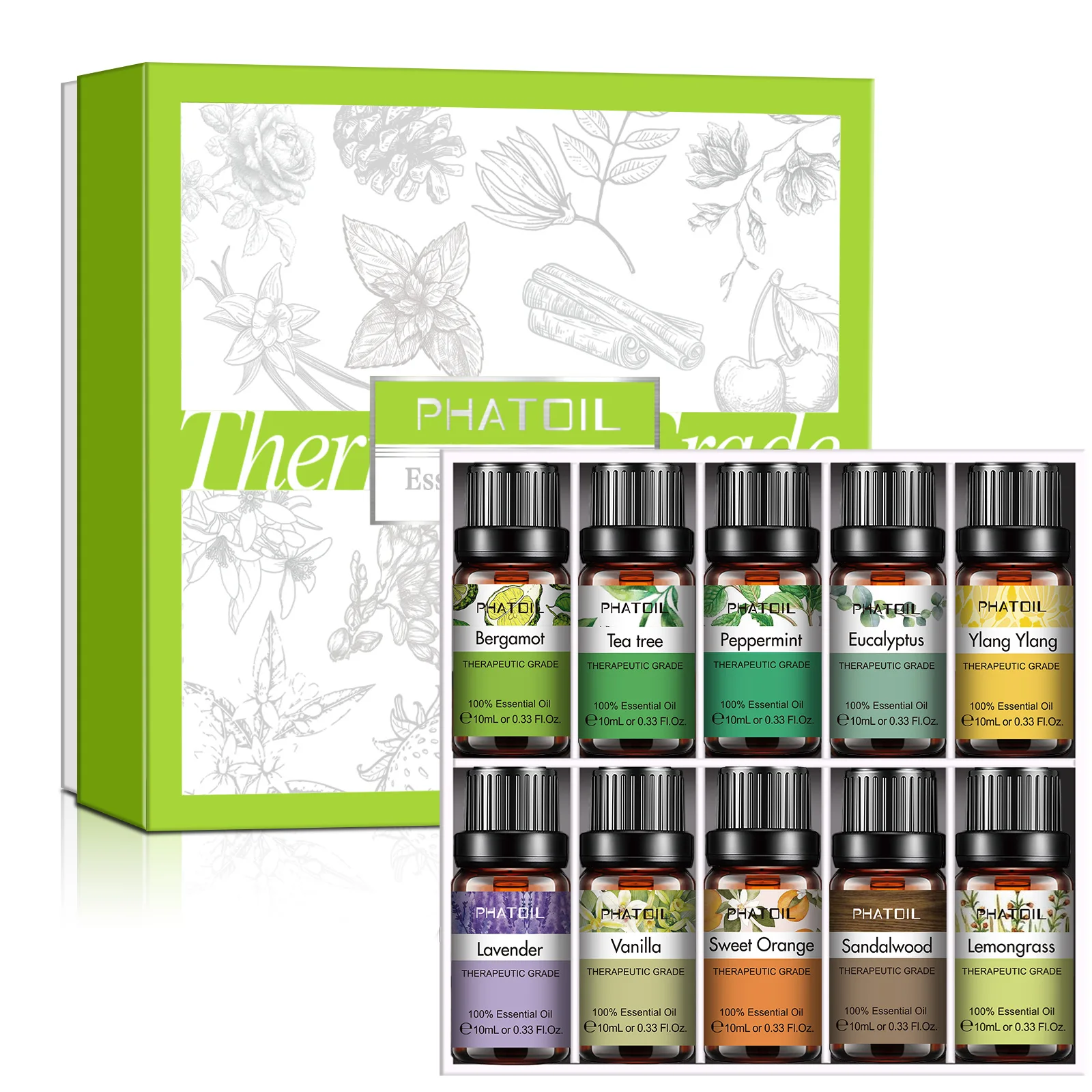 Essential Oil Sets 10pcs Wholesale 10ml Natural Plant Extract Essential Oil OEM For Aroma Diffuser Candle Making