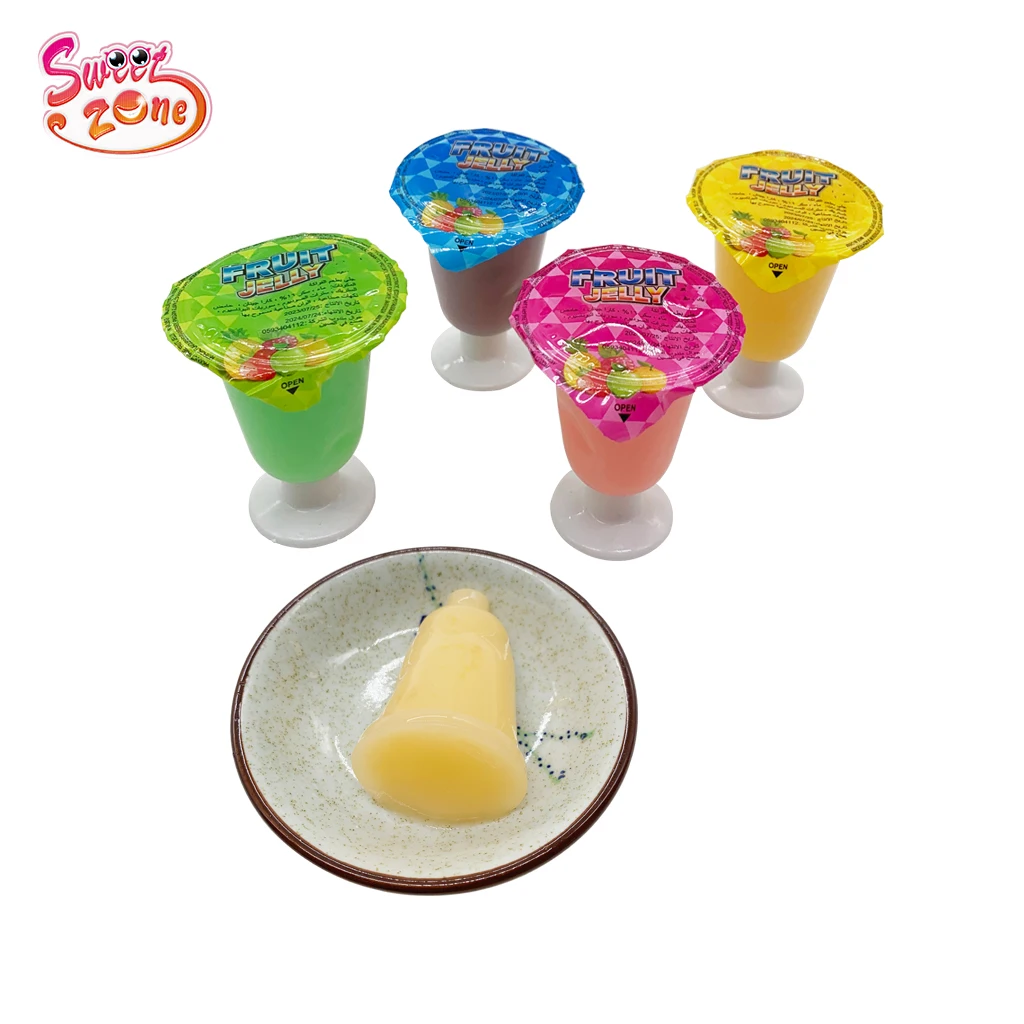 Factory price OEM colorful Fruity Jelly cup shape Pudding Jelly Candy