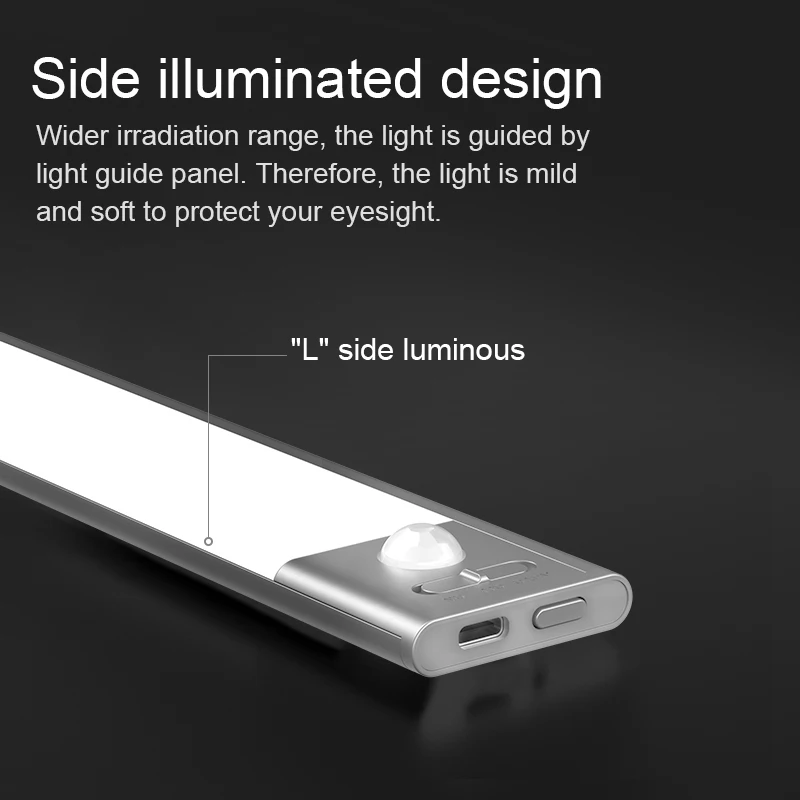 LED Ambient Accent Lights Rechargeable 3 Color Motion Sensor Lights Under Cabinet Lights for Bar Glassware Display