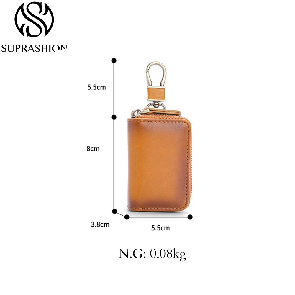 Hot Selling PU Leather Car Remote Control Keycase Car Keycase With Zipper Window