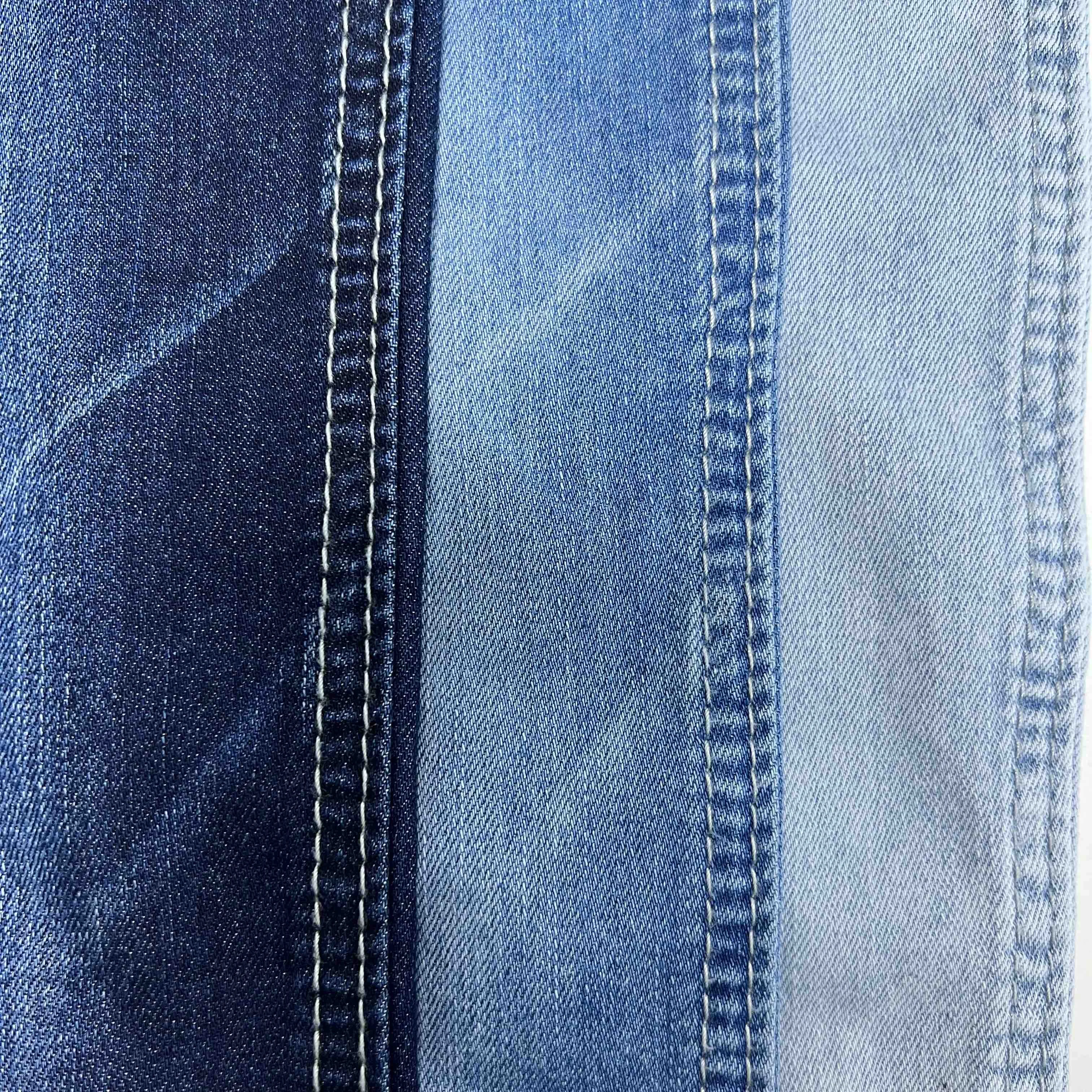 Lightweight Medium Stretch Soft Denim Fabric With Slub Production Line Of Siro Jean Fabric For Jeans Manufacturer