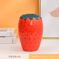 strawberry ceramic vase ins flowerpot home flower craft Nordic living room bedroom study creative decoration