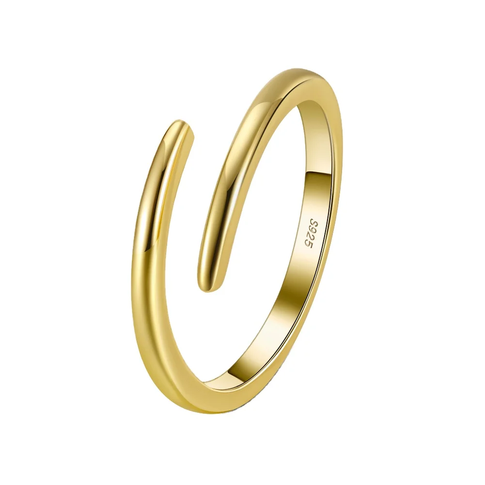 RINNTIN APR08 ювелирные изделия из стерлингового серебра 925 пробы кольца Joyas De Plata 14K позолоченные обручальные для женщин