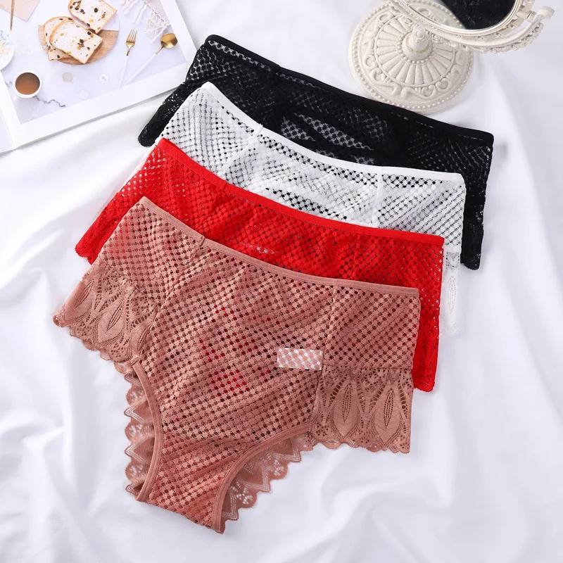 Women seamless spandex Comfortable panty Women high waist Thongs Sexy Underwear Lace Floral T Back Panties