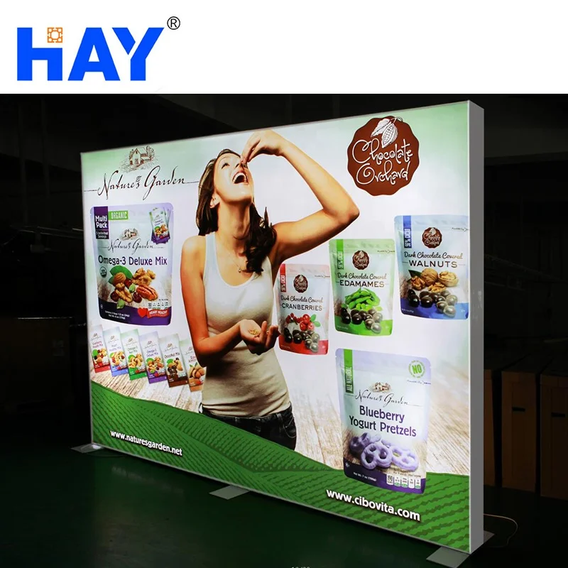 
Aluminium Frame Portable Floorstanding Double Sided Back Lit 3 X 2.4 Led Booth Stand 