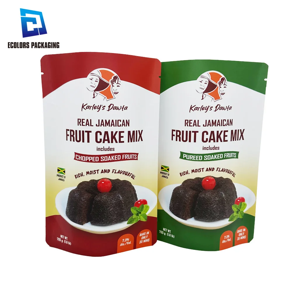 Food Grade Custom Printed Aluminum Foil Matte Stand Up Heat Seal Mylar Pouch Packaging Bag For Butter Cake